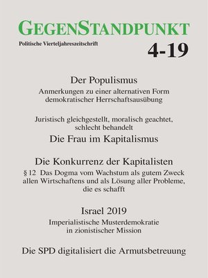 cover image of GegenStandpunkt 4-19